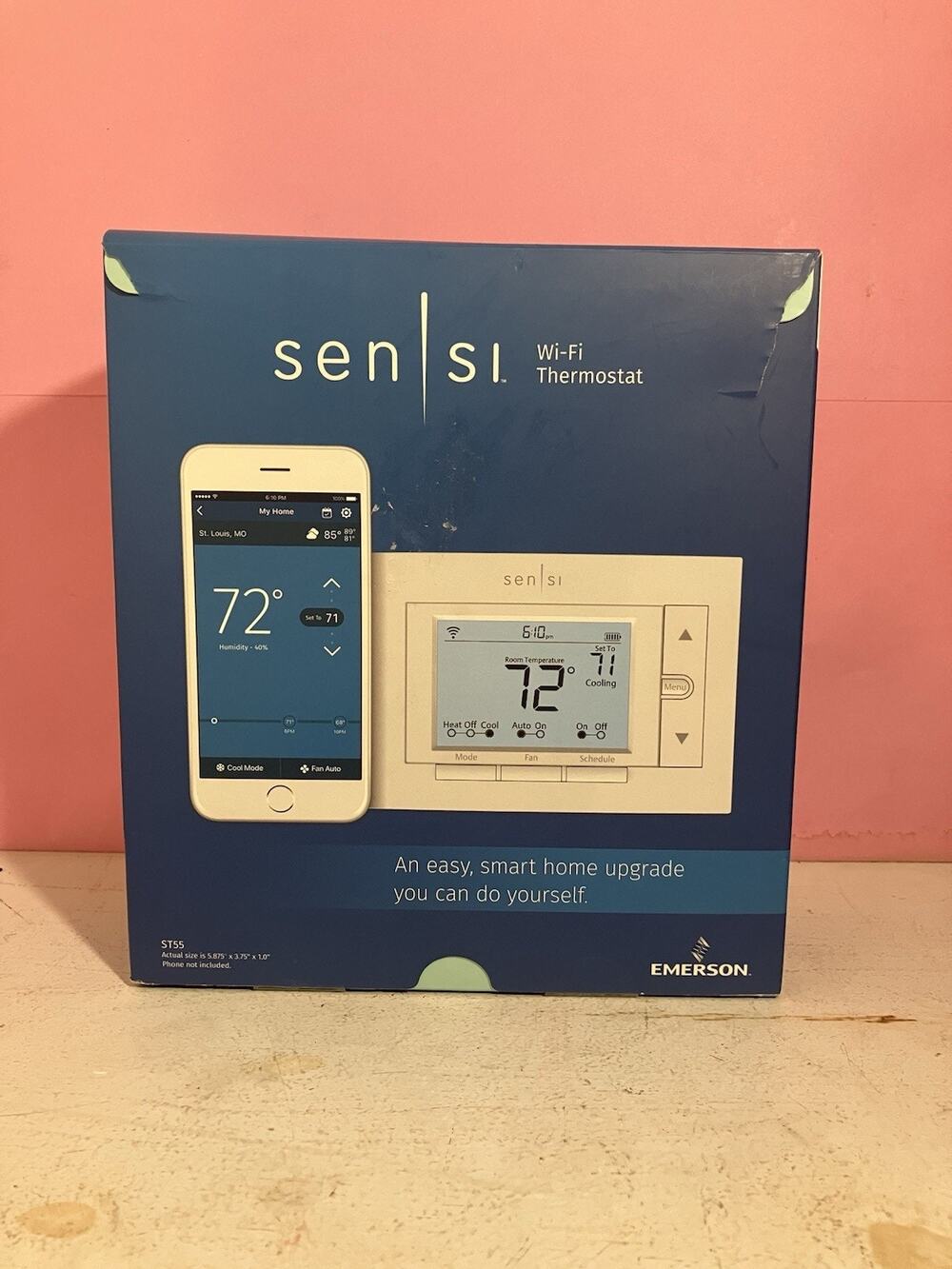 Sensi ST55 Wi-Fi Smart Thermostat White Alexa/Google SmartThings NEW OPEN BOX